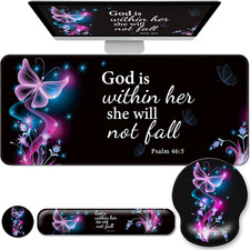 Desk Mat Set + Keyboard and Mouse Pad with Wrist Rest Support,4-In-1 Large Mouse picture