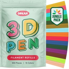 300 x ORKAN 3D Pen Filament Refills | Compatible with The 2.5mm, 15 Colors picture