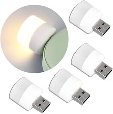 10x USB Portable LED Mini Nights Light Small Round Lamp Mobile Power Plug&Play picture