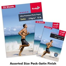 Lot 72lb Koala Ultra Premium Satin Photo Paper 4x6 5x7 8x10 8.5x11 11x17 13x19 picture