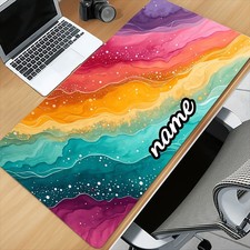 11.81inch*23.62inch Customized Mouse Pad 1pc Colorful Abstract Wave Pattern Mo picture