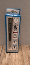 6-in-1 Stylus Pen Multi Tool Black Ink Ruler Level Phillips Flat Screwdriver New picture