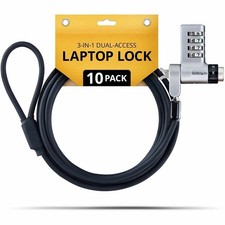 StarTech 10-Pack 3-in-1 Dual-Access Laptop Lock, 6.6ft (2m) Keyed picture