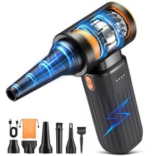 Compressed Air Duster, 260000RPM Cordless Electric Air Blower with Brushless ... picture