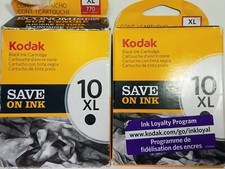 Kodak 10 XL 10XL Black Ink Cartridge 770 Pages, Genuine, 2 Pack *READ DESCRPTION picture