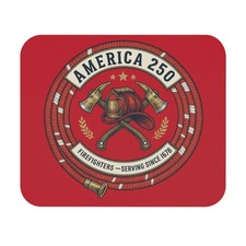 America 250 Firefighter Helmet & Axes Mouse Pad | Firefighter Tribute picture