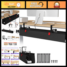 36-Inch No Drill Under Desk Cable Management Tray - Tidy Up Cords & Wires picture