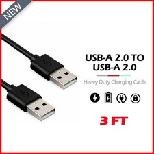 B2G1 FREE USB 2.0 Male to Male Cable Cord for Data Transfer Hard Drive Black 3FT picture