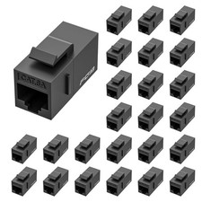 10 Gbps CAT6A RJ45 Keystone Coupler 25-Pack, CAT6A Keystone Jack, Ethernet Coupl picture