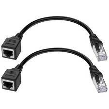 iGreely Cat 6 RJ45 Ethernet Extension Cable 2-Pack, Male to Female, 1 FT picture