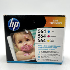 HP 564 Tri-Color Ink Combo w/ Photo & Card Value Pack Photo Paper EXP 9/2022 New picture