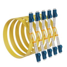 5 PCS 5m/16ft Yellow LC To LC OS2 Single Mode Fiber Patch Cable Duplex 9/125m picture