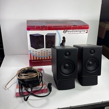 Audioengine A2 Powered Desktop Speakers - Black Pair w/ accessories picture