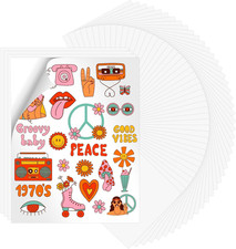 50 Pcs Glossy White Waterproof Sublimation Sticker Paper 8.5 X 11In picture
