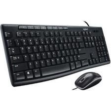 Logitech MK200 Keyboard Mouse Set Media Combo Wired Office Black picture