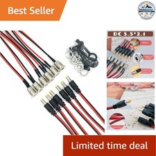 DC Power Jack Socket 6 Pack 5.5 x 2.1 mm Threaded Panel Mount With Dust Caps picture