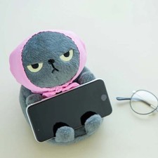 Angry Machiko Cat Plush Smartphone Stand BISQUE CDF Etendue Holder Cute Japan picture