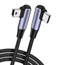 MISYNLON 90Degree USB C to Mini Cable, Right Angle Mini-B 5-Pin Black  picture