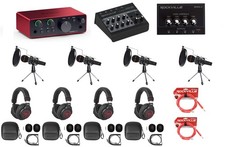 Focusrite 4-Person Podcast Podcasting Recording Kit w/Mics+Stands+Headphones picture
