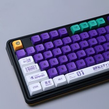 Purple White XDA Profile Dye Subs PBT Keycap Set picture