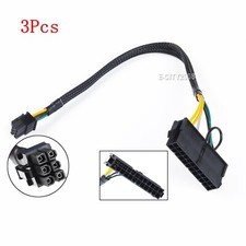 3Pcs 24 Pin to 6 Pin ATX PSU Power Adapter Cable for Dell OptiPlex and More MB picture