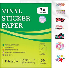 30 Sheets Printable Clear Sticker Paper for Inkjet Printer, Premium Vinyl picture