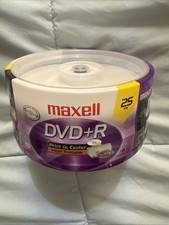BRAND NEW Maxell DVD+R 4.7 GB 25 Pack 8x 120 Minute Spindle Factory Sealed NIP picture