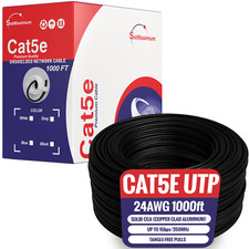 1000ft CAT5e Cable Solid Wire 24AWG Box Cat5 Ethernet Network RJ45 UTP FTP Bulk picture