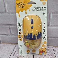Disney Winnie The Pooh Wireless Computer Mouse Liquid Gold Glitter Shaker🆕🍯🐝 picture