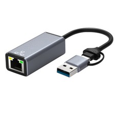 Dual Type-C/USB to RJ45 Adapter Gigabit Ethernet Converter for Phone & PC picture
