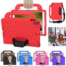 For iPad 5/6th 7th 8th 9th Gen Kids Safe Shockproof Rubber Case W/Shoulder Strap picture