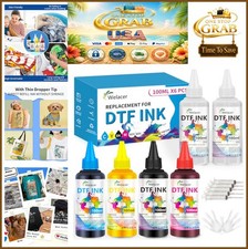 DTF Transfer Ink 6x100mL Refill Kit CMYK 2 White for ET-8550 I3200 XP600 DTF picture