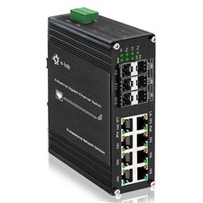 Industrial Gigabit 8-Port PoE Fiber Switch 4×SFP IEEE802.3at Boost Power Input picture
