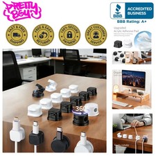 No-Residue Acrylic Cable Clips - 12 Versatile Organizers for Home & Office picture