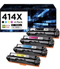 414X 4 Pack With Chip BCMY Compatible W2020X W2021X W2022X W2023X picture