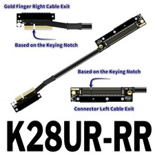 ADT-LINK PCIe 5.0 x4 to x8 Dual Reverse Soft Ribbon Cable 30cm for SSD/HDD/NIC picture