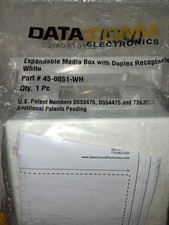 DATA COMM Electr 45-0051-WH Expandable Media Box W/Duplex Receptacle White NEW picture