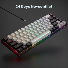 GEODMAER 65% Gaming Keyboard, Wired Backlit Mini Keyboard, Ultra-Compact Anti-Gh picture