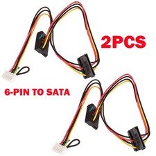 2PC 6 Pin To 2-Port HDD SATA Power Socket Cable Conector For Acer Computer HOT picture
