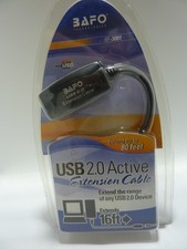 NEW BAFO BF-3001 USB-2.0 ACTIVE  EXTENSION CABLE 16 Feet Black MALE TO FEMALE picture