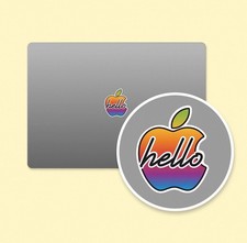 Black Apple Logo Sticker Set Vintage Mac Logo Decal MacBook iPad Laptop picture