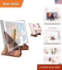 Compact Solid Wood Stand for Echo Show & Cookbooks - Perfect for Modern Kitchens picture