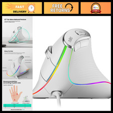Ergonomic Wired Vertical Mouse, USB Optical, 4 Adjustable DPI, RGB Backlight, PC picture
