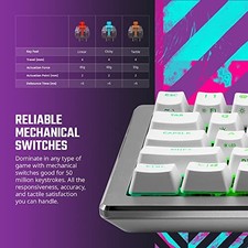 COOLER MASTER CK721 65% HYBRID WIRELESS 2.4GHZ/BLUETOOTH SILVER/WHITE -  WHITE picture