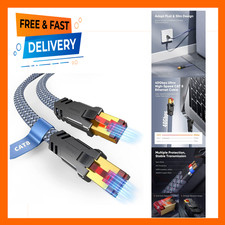 Cat 8 Ethernet Cable 25 FT Braided Heavy Duty Flat Network Cable 40Gbps 2000MHz picture