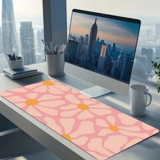 This Mouse Pad Features a Pink Floral Design, Made of Rubber for a Non-Slip Su picture