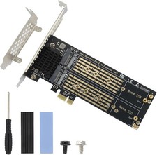ELUTENG Dual M.2 NVMe to PCIe Adapter with Heat Sink - M-Key NVME  picture