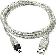 USB 2.0 Male to IEEE 1394 Mini 4Pin iLink Firewire 3 Feet, Translucent picture