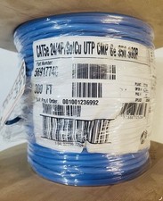 Southwire 300 ft. Blue 24/4 Solid CU CAT5e CMP (Plenum) Data Cable On Roll picture