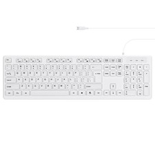 M MC Saite MCSaite Wired White USB 104 Keys Computer Keyboard with white picture